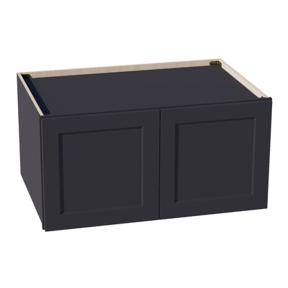 HE-W361824: Ebony Black Shaker 36"W x 18"H x 24"D 2 Doors Standard Bridge Wall Cabinet