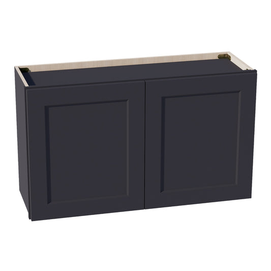 HE-W3621: Ebony Black Shaker 36"W x 21"H 2 Doors Standard Wall Bridge Cabinet