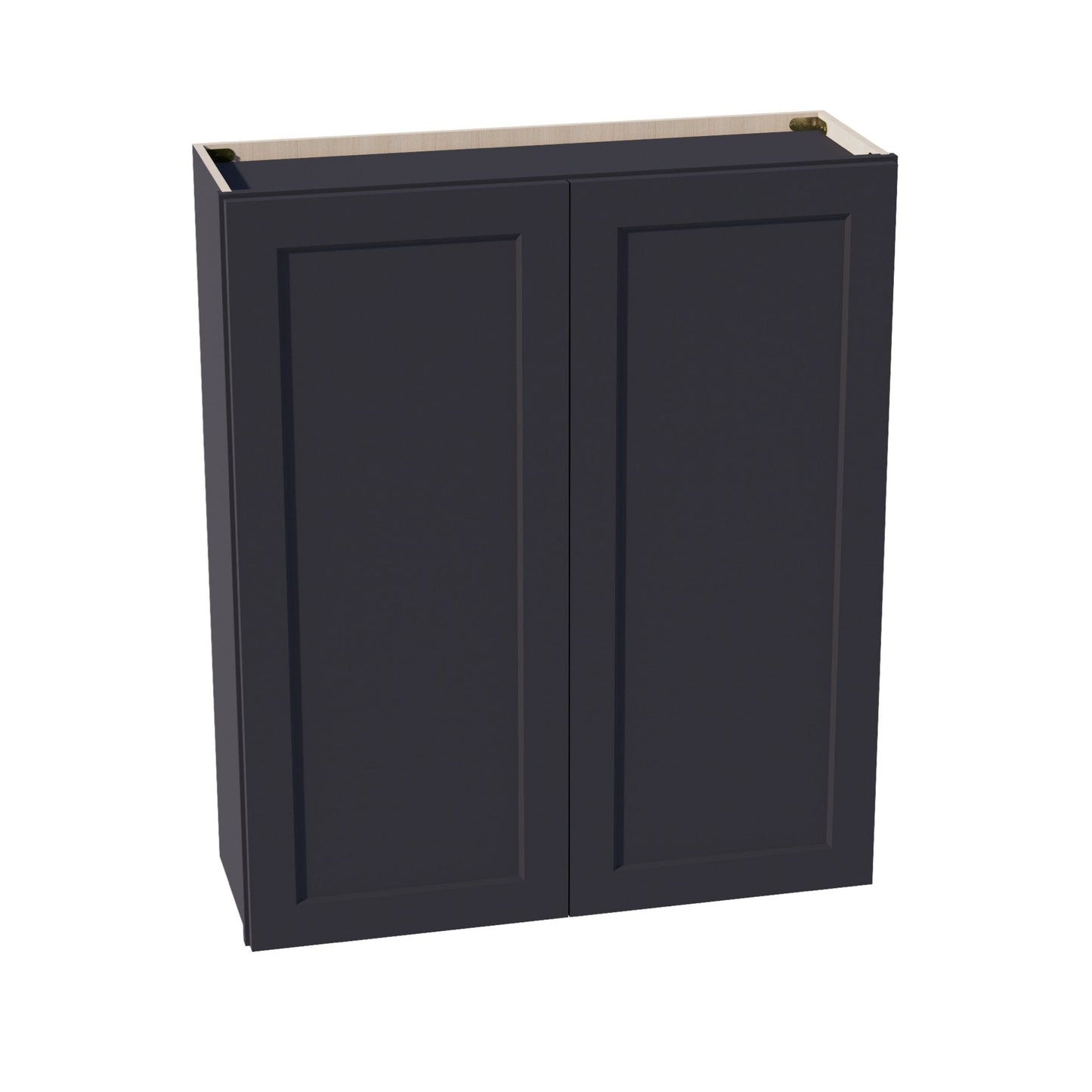 HE-W3642: Ebony Black Shaker 36"W x 42"H 2 Doors & 3 Shelves Standard Wall Cabinet