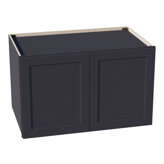 HE-W392424: Ebony Black Shaker 39"W x 24"H x 24"D 2 Doors & 1 Shelf Standard Bridge Wall Cabinet