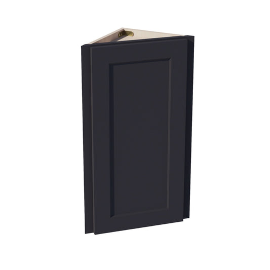 HE-WAE1230: Ebony Black Shaker 12"W x 30"H x 12"D 1 Door & 2 Shelves Wall Angle End Cabinet