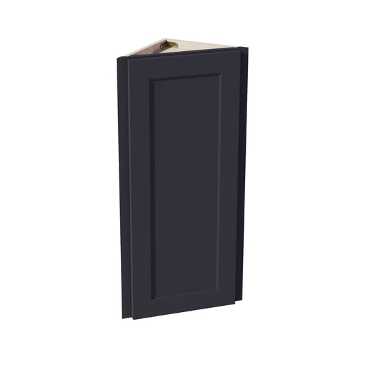 HE-WAE1236: Ebony Black Shaker 12"W x 36"H x 12"D 1 Door & 2 Shelves Wall Angle End Cabinet