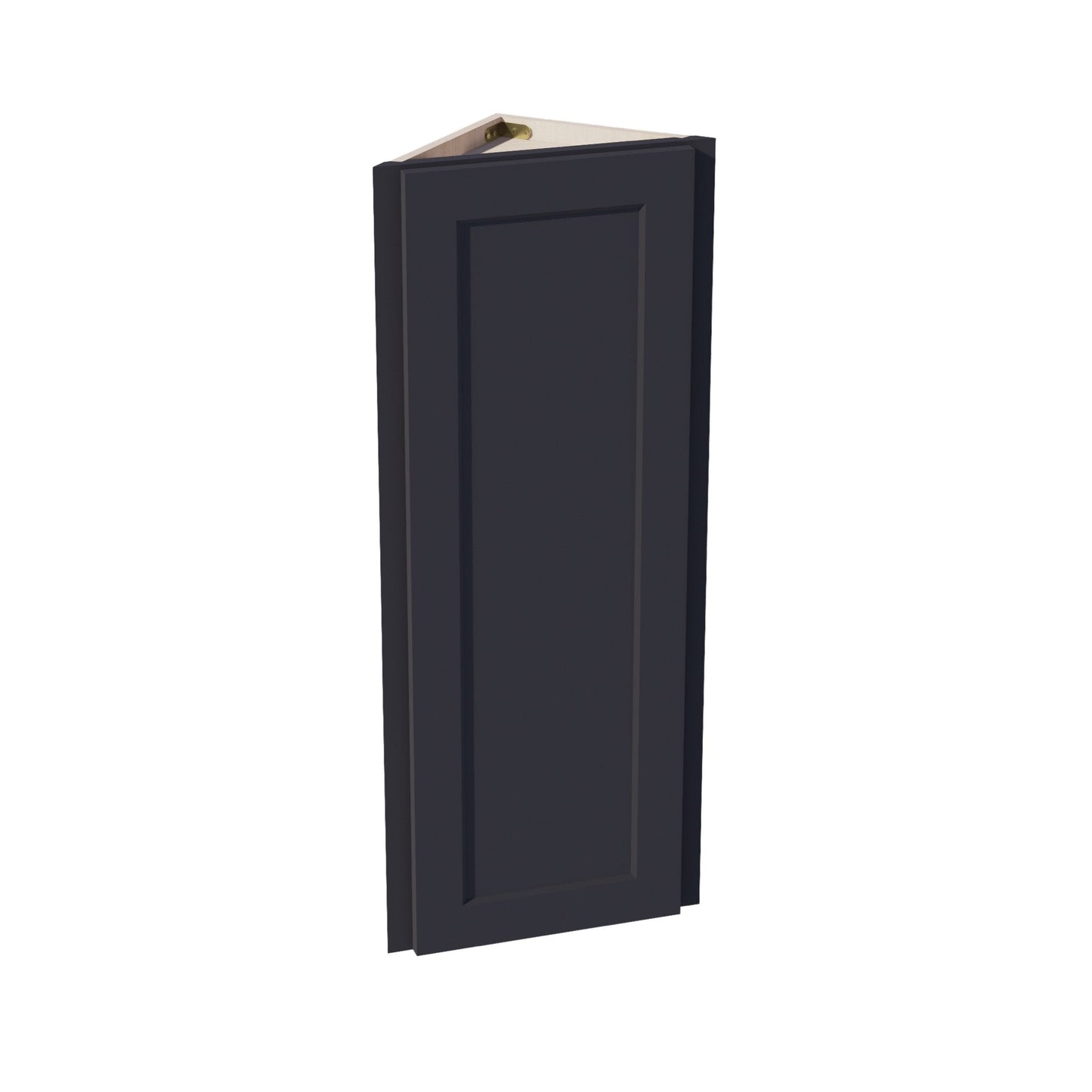 HE-WAE1242: Ebony Black Shaker 12"W x 42"H x 12"D 1 Door & 3 Shelves Wall Angle End Cabinet