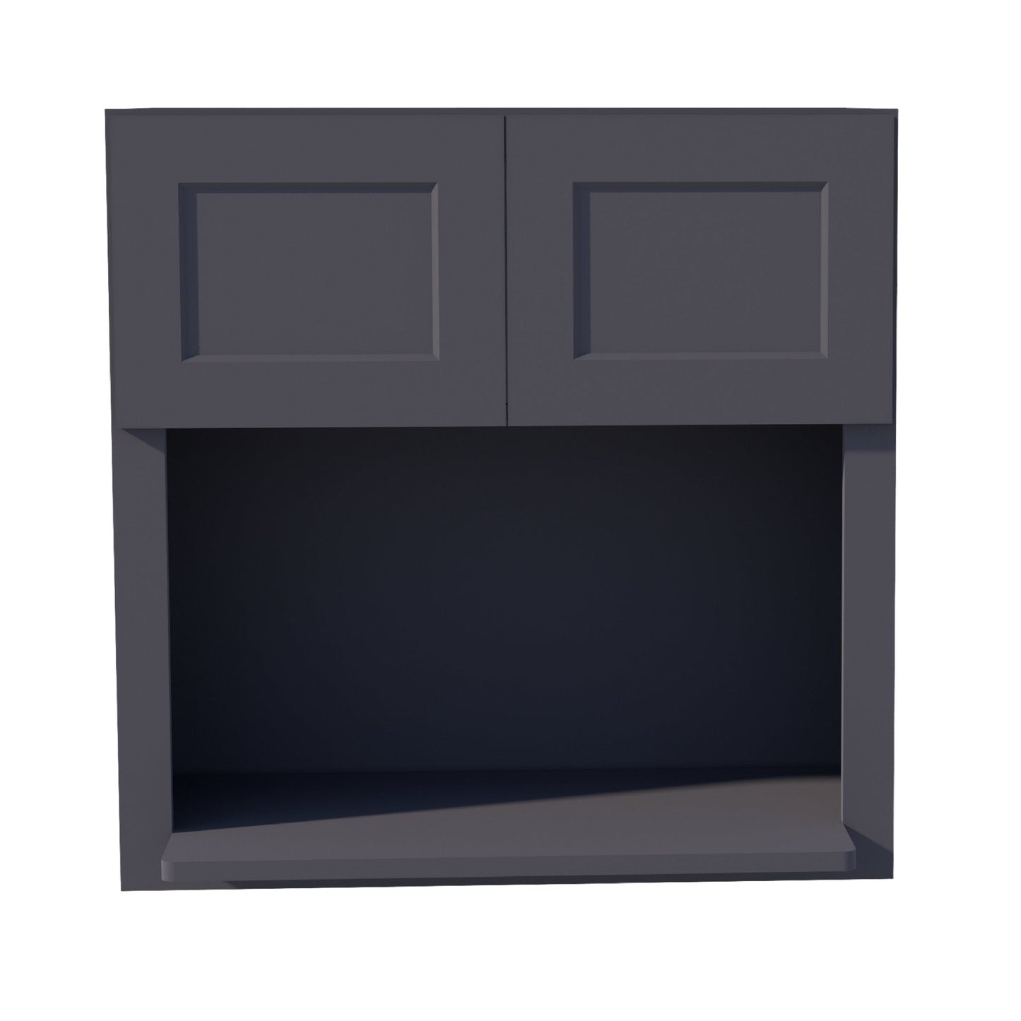 HE-WM3030: Ebony Black Shaker 30"W x 30"H 2 Doors Wall Built-in Microwave Cabinets