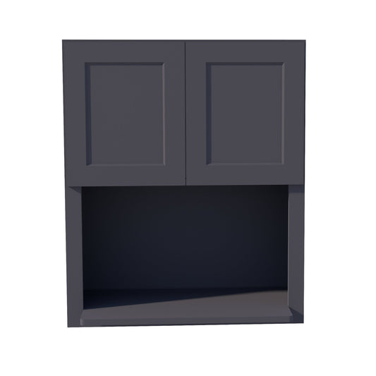 HE-WM3036: Ebony Black Shaker 30"W x 36"H 2 Doors Wall Built-in Microwave Cabinets