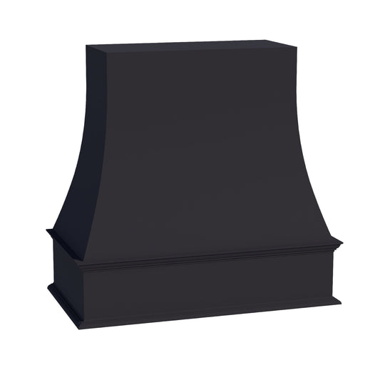 HE-WRH3636: Ebony Black Shaker 36"W x 36"H Wood Wall Mounted Range Hoods