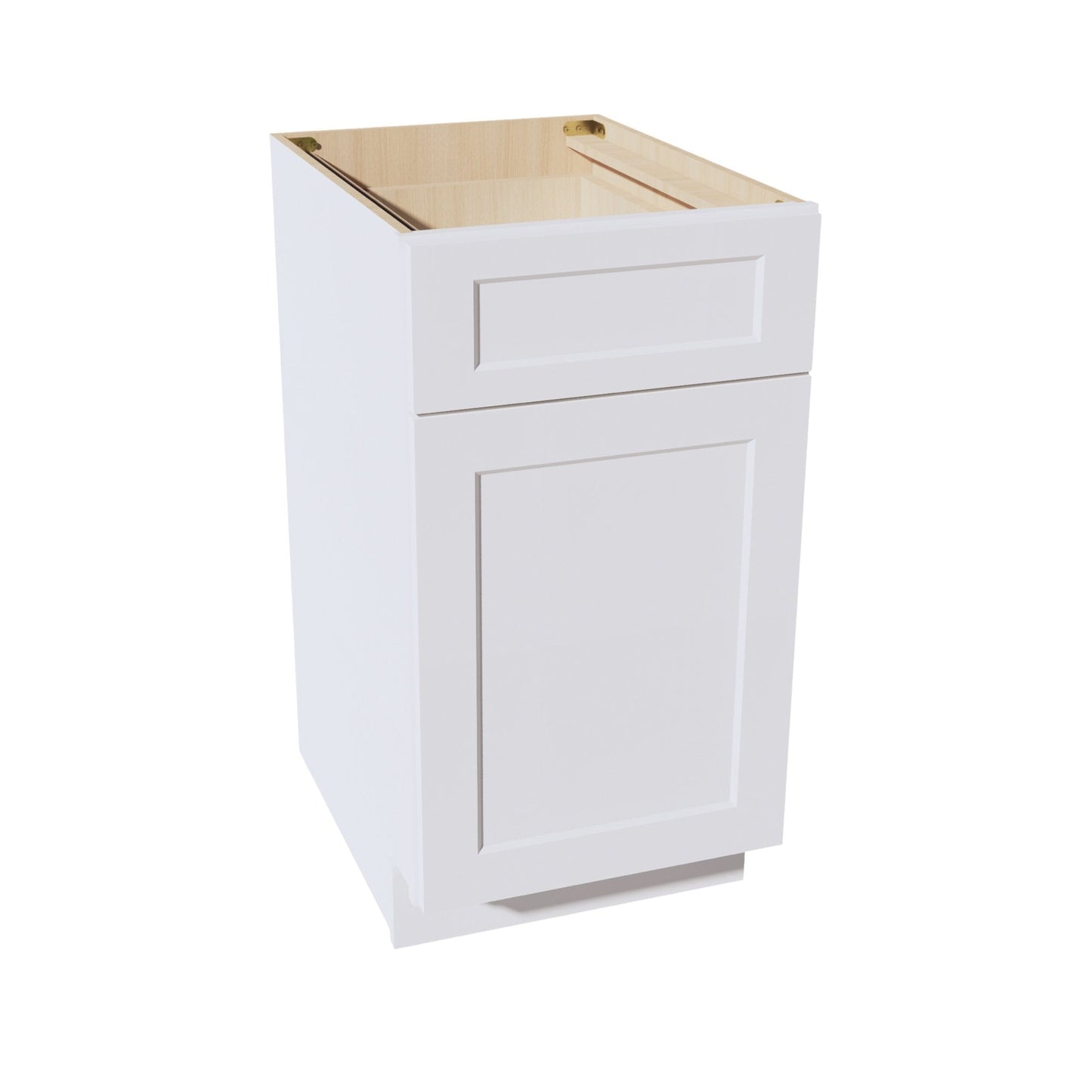 HF-B18: Frost White Shaker 18" 1 Drawer 1 Door Standard Base Cabinet