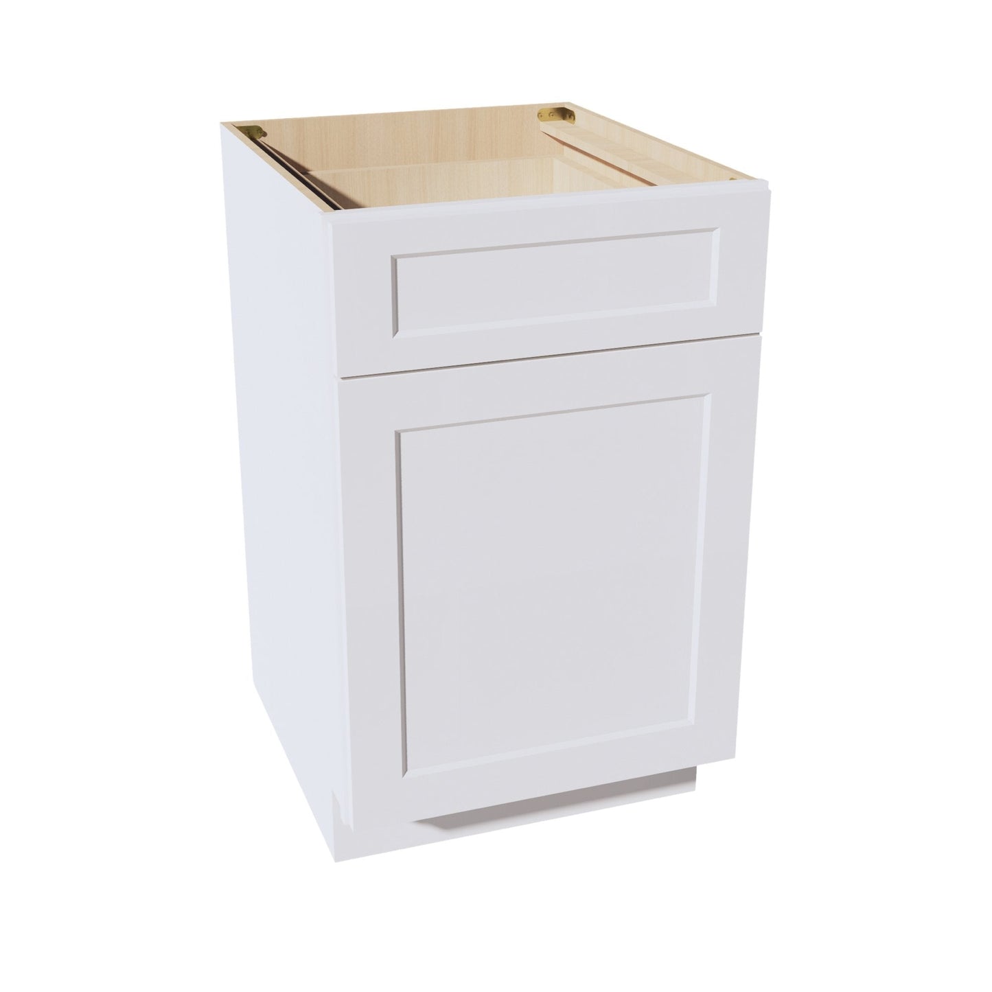 HF-B21: Frost White Shaker 21" 1 Drawer 1 Door Standard Base Cabinet