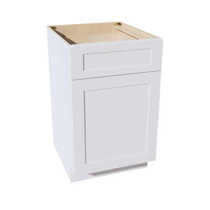 HF-B21: Frost White Shaker 21" 1 Drawer 1 Door Standard Base Cabinet