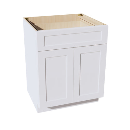 HF-B27: Frost White Shaker 27" 1 Drawer 2 Doors Standard Base Cabinet