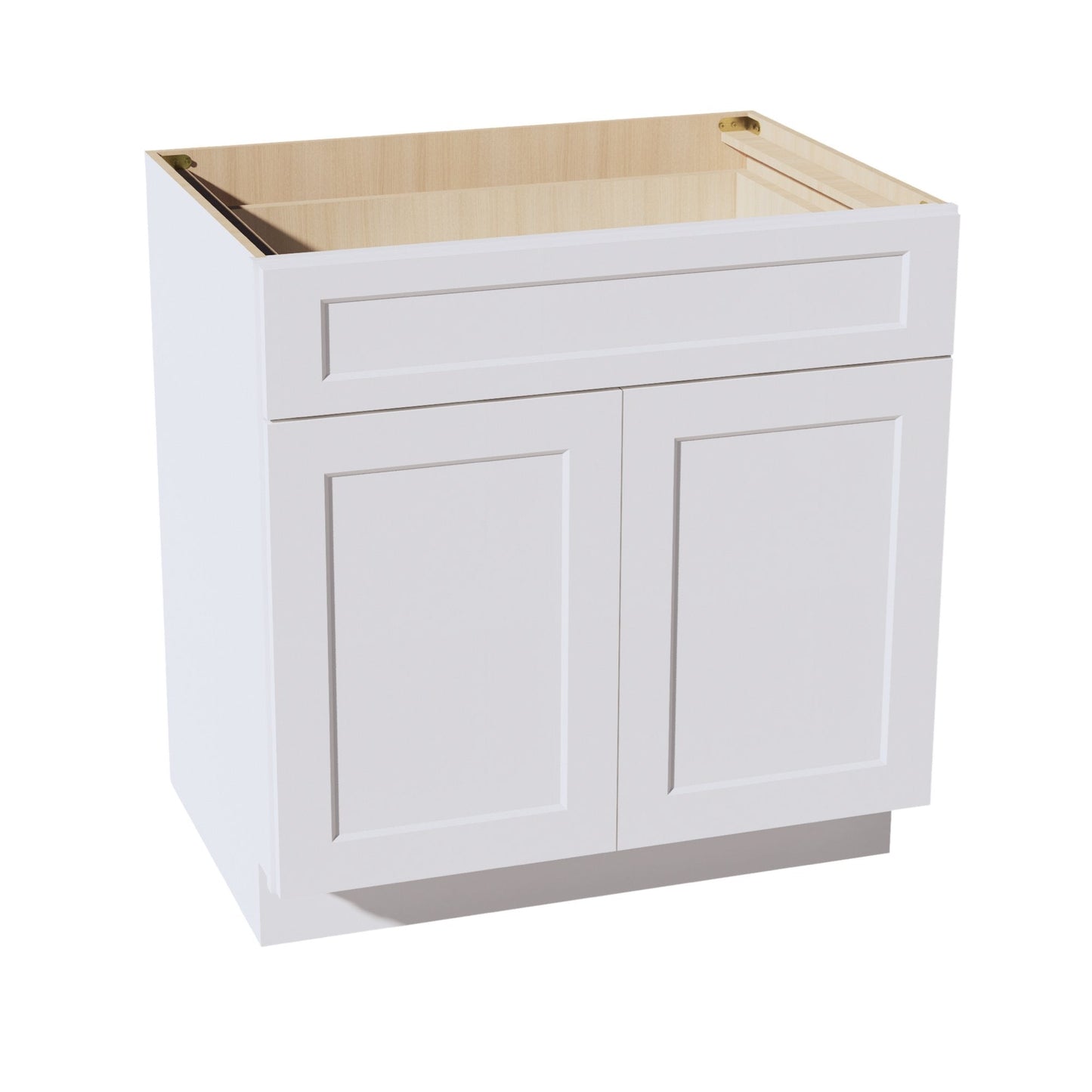 HF-B33: Frost White Shaker 33" 1 Drawer 2 Doors Standard Base Cabinet