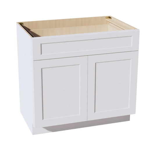 HF-B36: Frost White Shaker 36" 1 Drawer 2 Doors Standard Base Cabinet