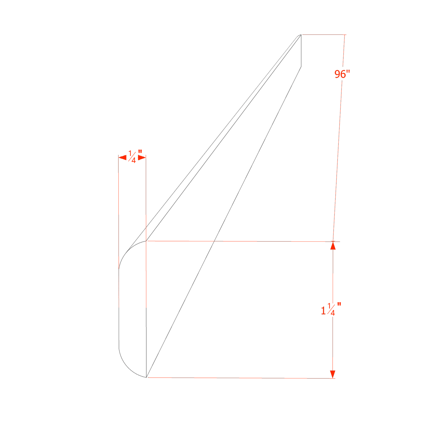 HF-BM1-1/4: Frost White Shaker 96"W x 1-1/4"H x 1/4"D Batten Molding