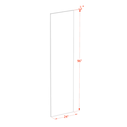 HF-BP2496-3/4: Frost White Shaker 24"W x 96"H x 3/4"D Base End Skin Panel