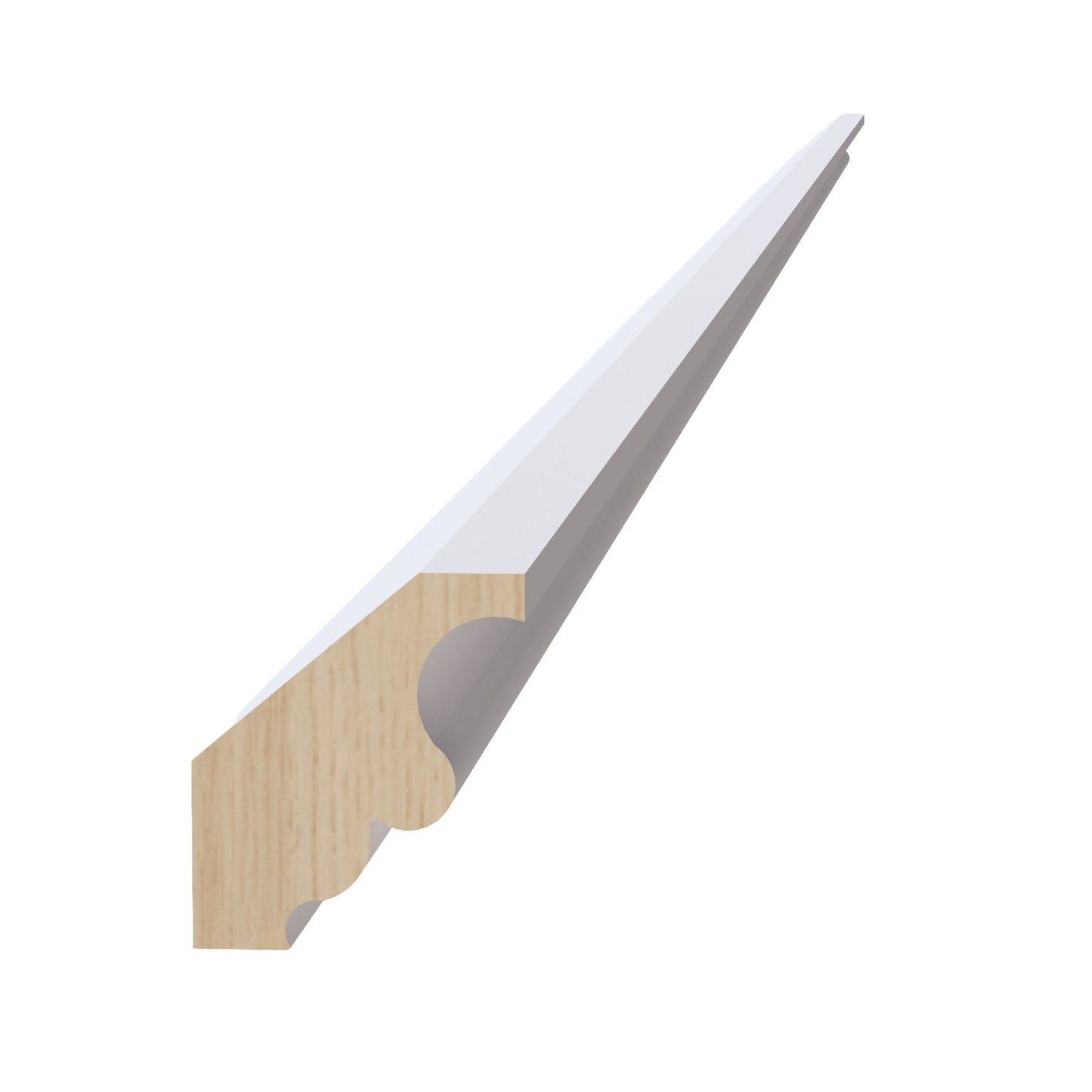 HF-CM2: Frost White Shaker 96"W x 2"H x 2-1/2"D Crown Molding