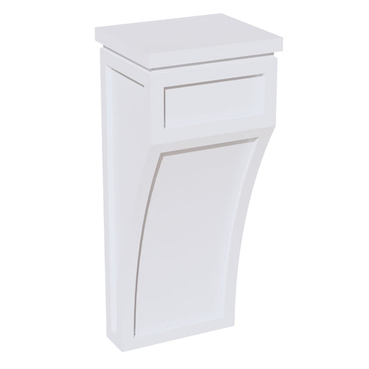 HF-CML: Frost White Shaker 5-1/4"W x 12-1/2"H x 4-1/2"D Large Corbel