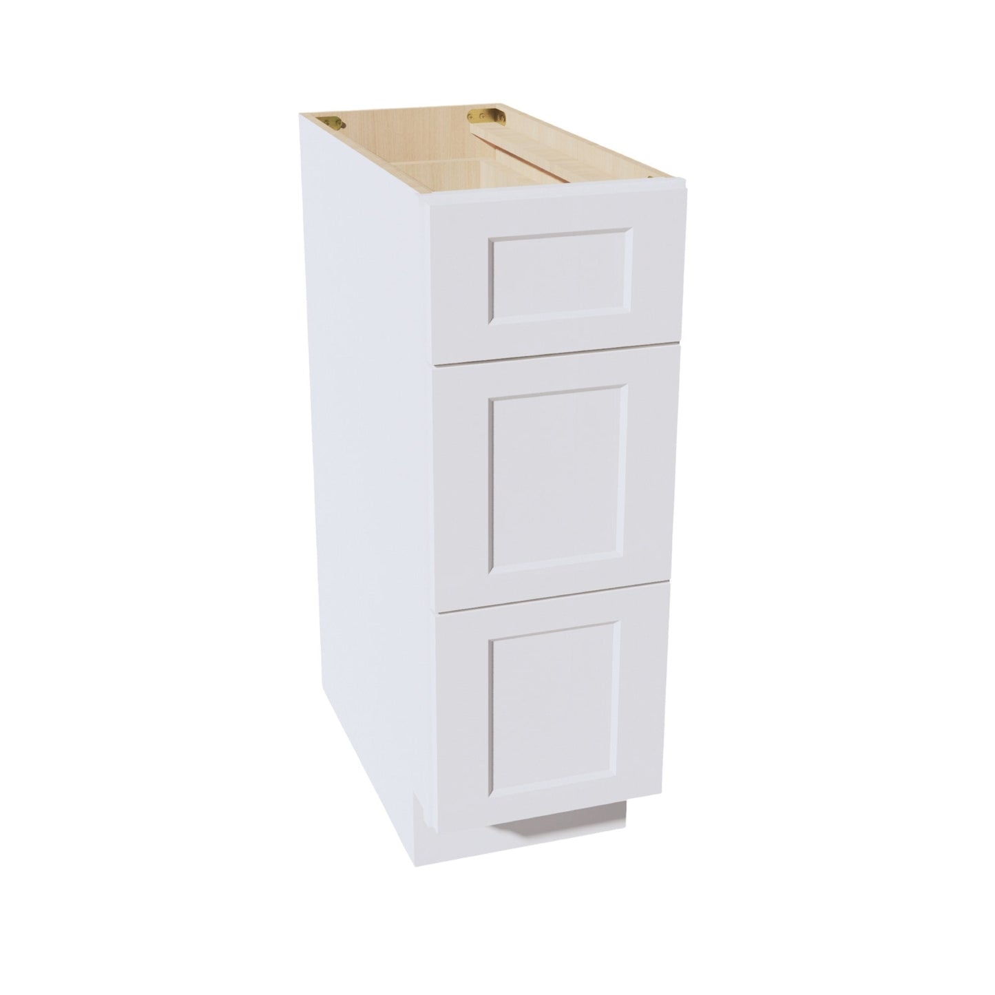 HF-DB12: Frost White Shaker 12" 3 Drawers Base Cabinet