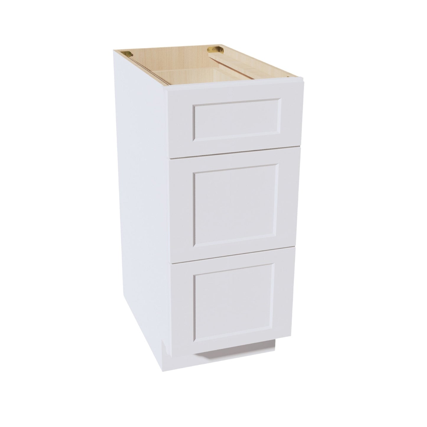 HF-DB15: Frost White Shaker 15" 3 Drawers Base Cabinet