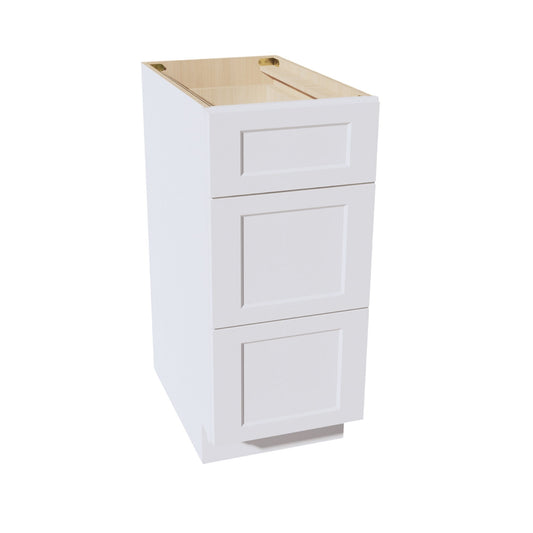 HF-DB15: Frost White Shaker 15" 3 Drawers Base Cabinet