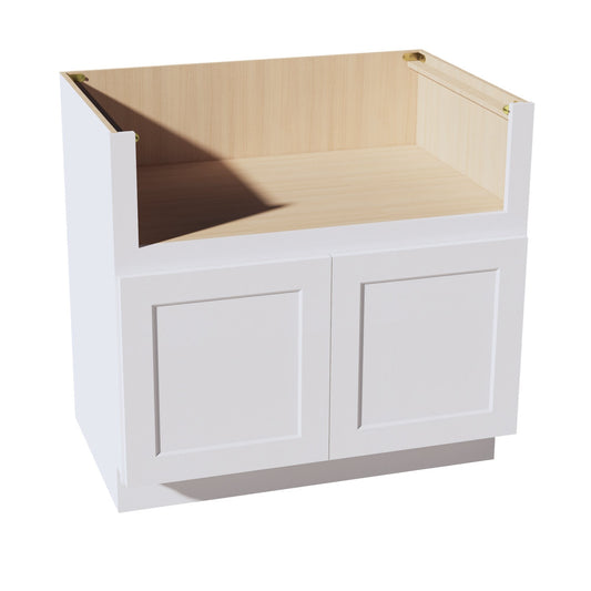 HF-FS36: Frost White Shaker 36" 2 Doors Farm House Sink Base Cabinets