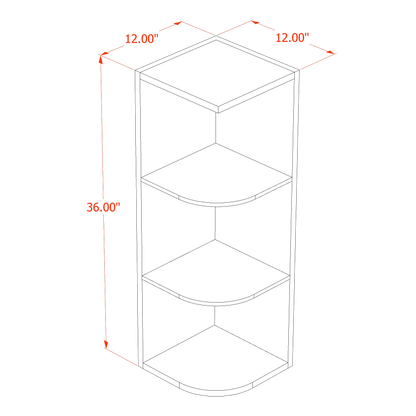 HF-OE1236: Frost White Shaker 12"W x 36"H 4 Shelves Wall End Shelf Cabinet