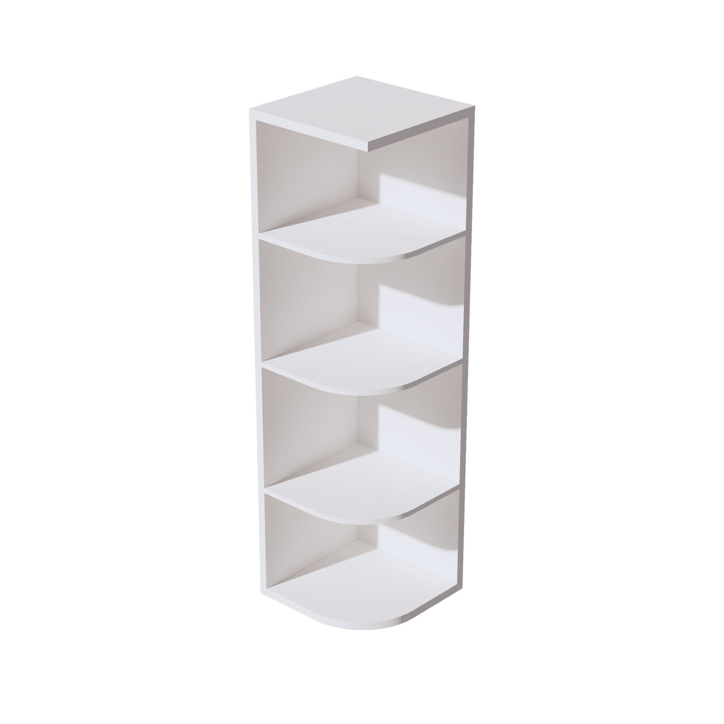 HF-OE1242: Frost White Shaker 12"W x 42"H 4 Shelves Wall End Shelf Cabinet