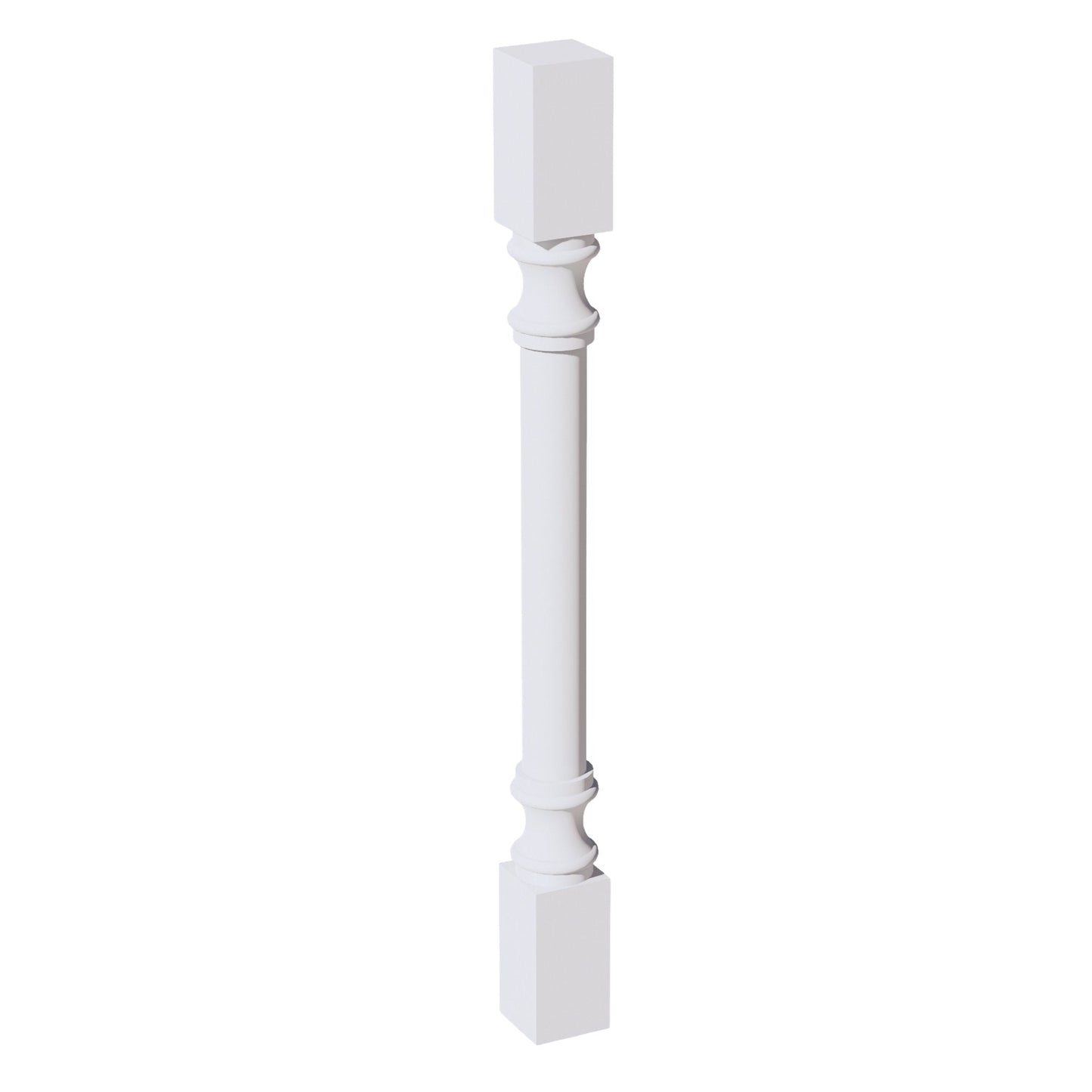 HF-RP336: Frost White Shaker 03"W x 36"H x 03"D Round Roman Pillar