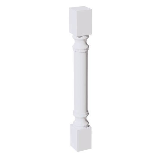 HF-RP436: Frost White Shaker 04"W x 36"H x 04"D Round Roman Pillar