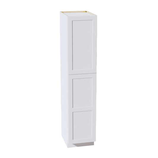 HF-TP1884: Frost White Shaker 18"W x 84"H x 24"D 2 Doors & 5 Shelves Tall Shelf Pantry Cabinets