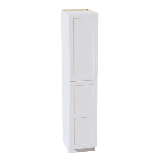 HF-TP1890: Frost White Shaker 18"W x 90"H x 24"D 2 Doors & 5 Shelves Tall Shelf Pantry Cabinets