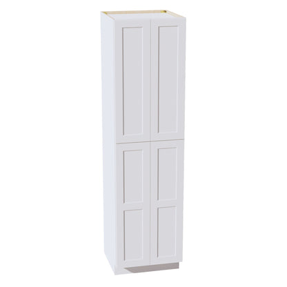 HF-TP2490: Frost White Shaker 24"W x 90"H x 24"D 4 Door & 5 Shelves Tall Shelf Pantry Cabinets