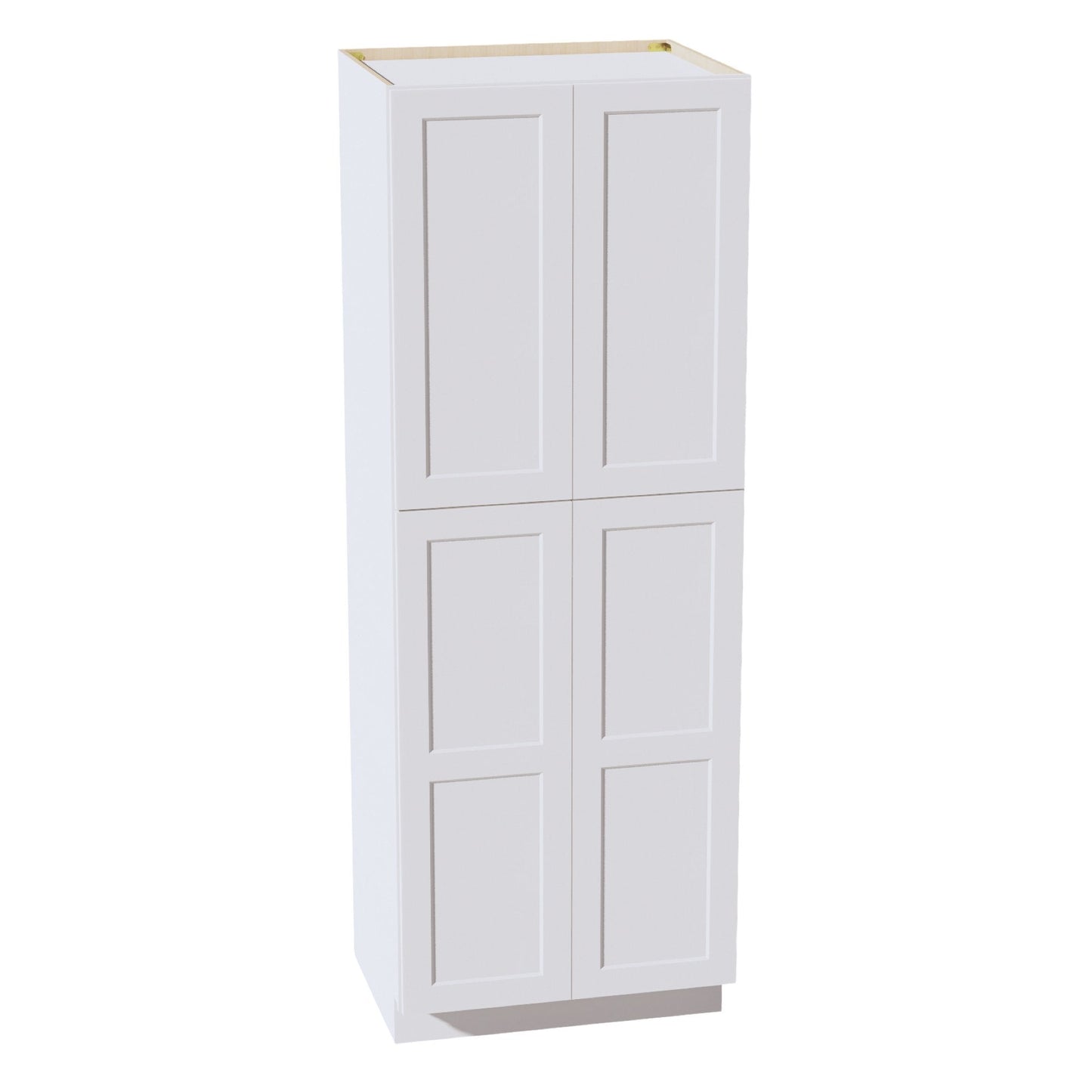 HF-TP3084: Frost White Shaker 30"W x 84"H x 24"D 4 Door & 5 Shelves Tall Shelf Pantry Cabinets