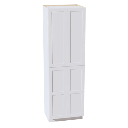 HF-TP3096: Frost White Shaker 30"W x 96"H x 24"D 2 Doors & 6 Shelves Tall Shelf Pantry Cabinets