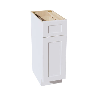 HF-VB1221: Frost White Shaker 12"W x 34-1/2"H x 21"D 1 Door & 1 Drawer Single Door Vanity Base Cabinets