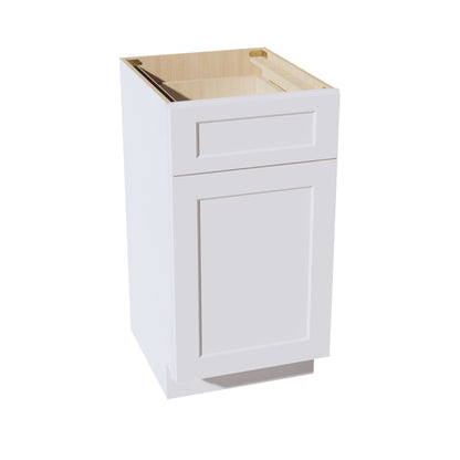 HF-VB1821: Frost White Shaker 18"W x 34-1/2"H x 21"D 1 Door & 1 Drawer Single Door Vanity Base Cabinets