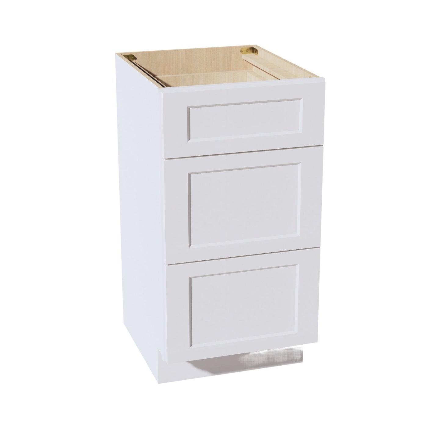 HF-VDB1821: Frost White Shaker 18"W x 34-1/2"H x 21"D  3 Drawers Vanity Base Cabinets