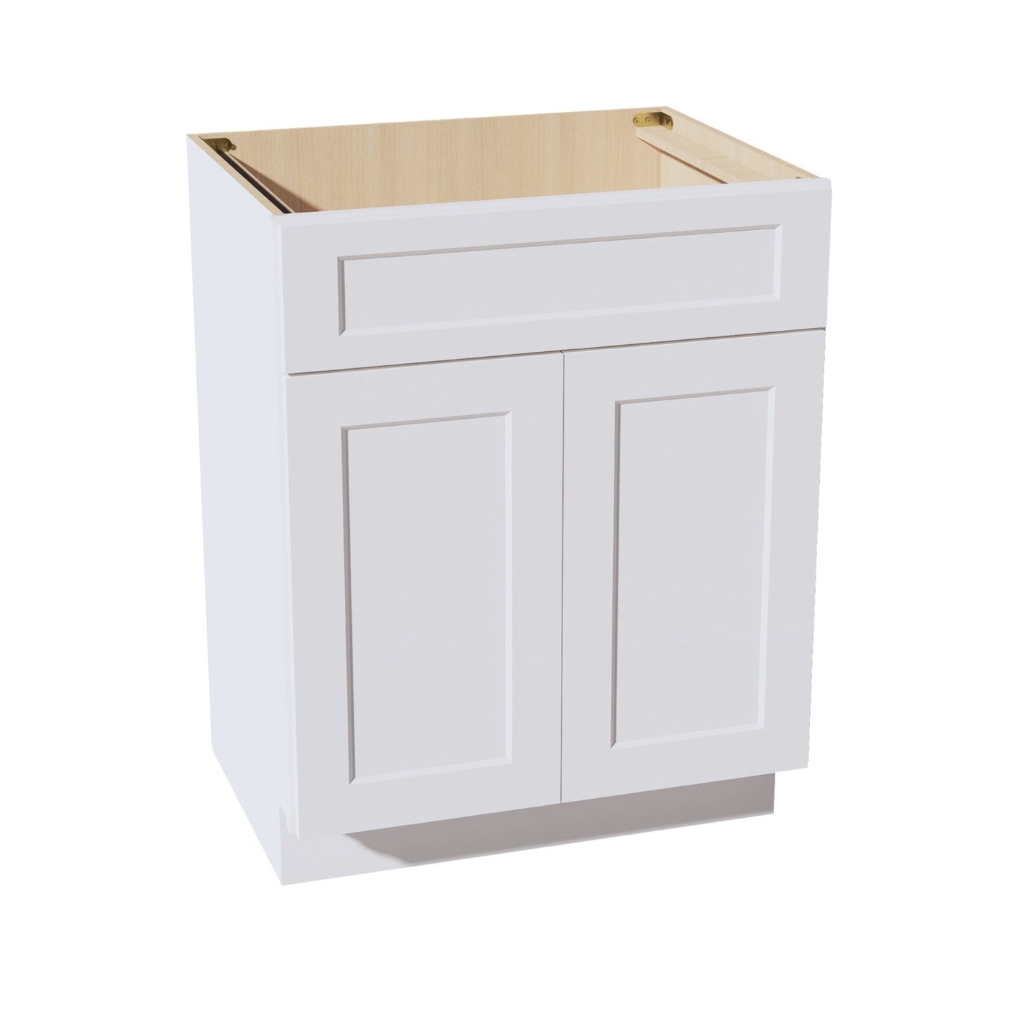 HF-VSB2721: Frost White Shaker 27"W x 34-1/2"H x 21"D 2 Doors & 1 False Drawer Vanity Sink Base Cabinets