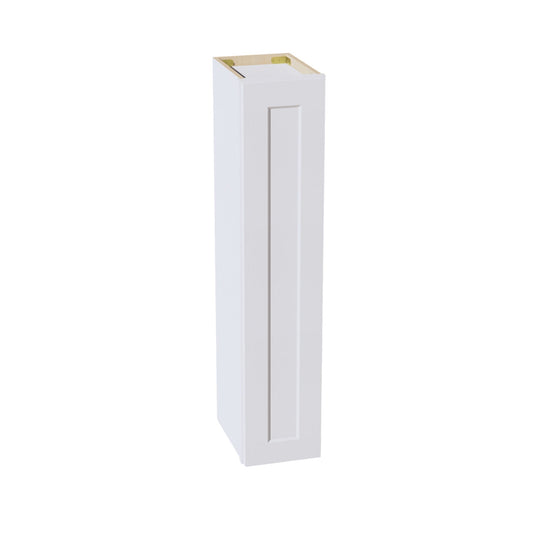 HF-W0942: Frost White Shaker 09"W x 42"H 1 Door & 3 Shelves Standard Wall Cabinet