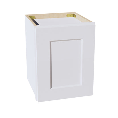 HF-W1215: Frost White Shaker 12"W x 15"H 1 Door Standard Wall Bridge Cabinet