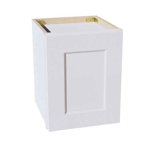 HF-W1215: Frost White Shaker 12"W x 15"H 1 Door Standard Wall Bridge Cabinet