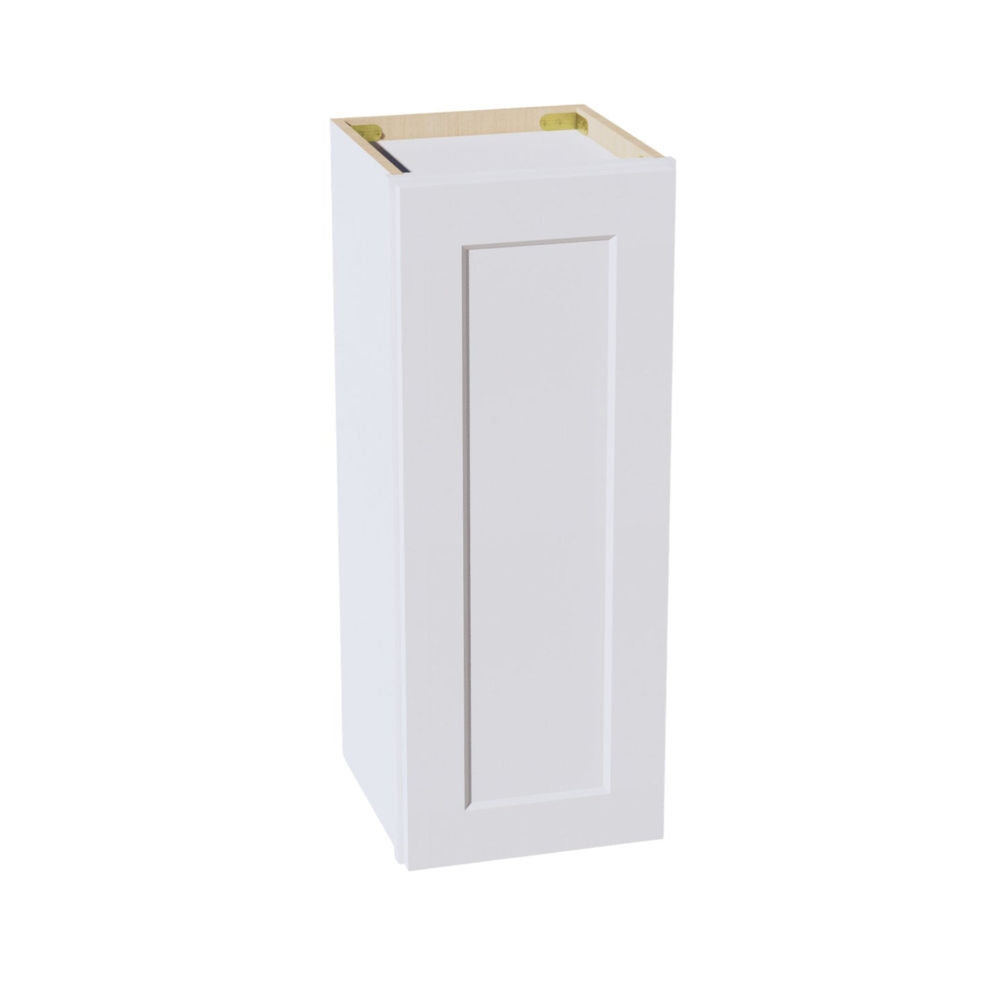 HF-W1230: Frost White Shaker 12"W x 30"H 1 Door & 2 Shelves Standard Wall Cabinet