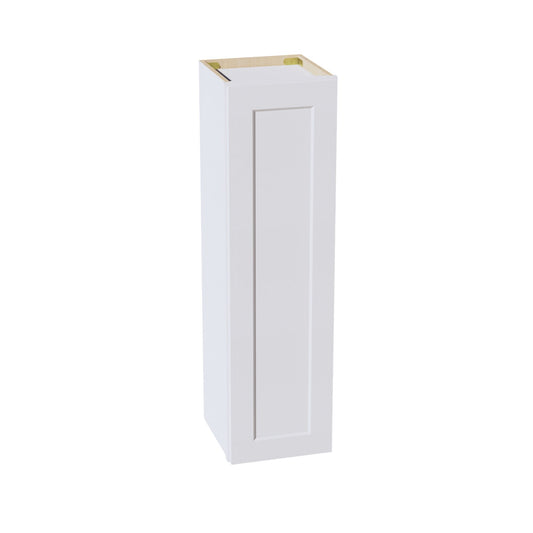 HF-W1242: Frost White Shaker 12"W x 42"H 1 Door & 3 Shelves Standard Wall Cabinet