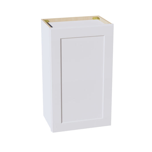 HF-W1830: Frost White Shaker 18"W x 30"H 1 Door & 2 Shelves Standard Wall Cabinet