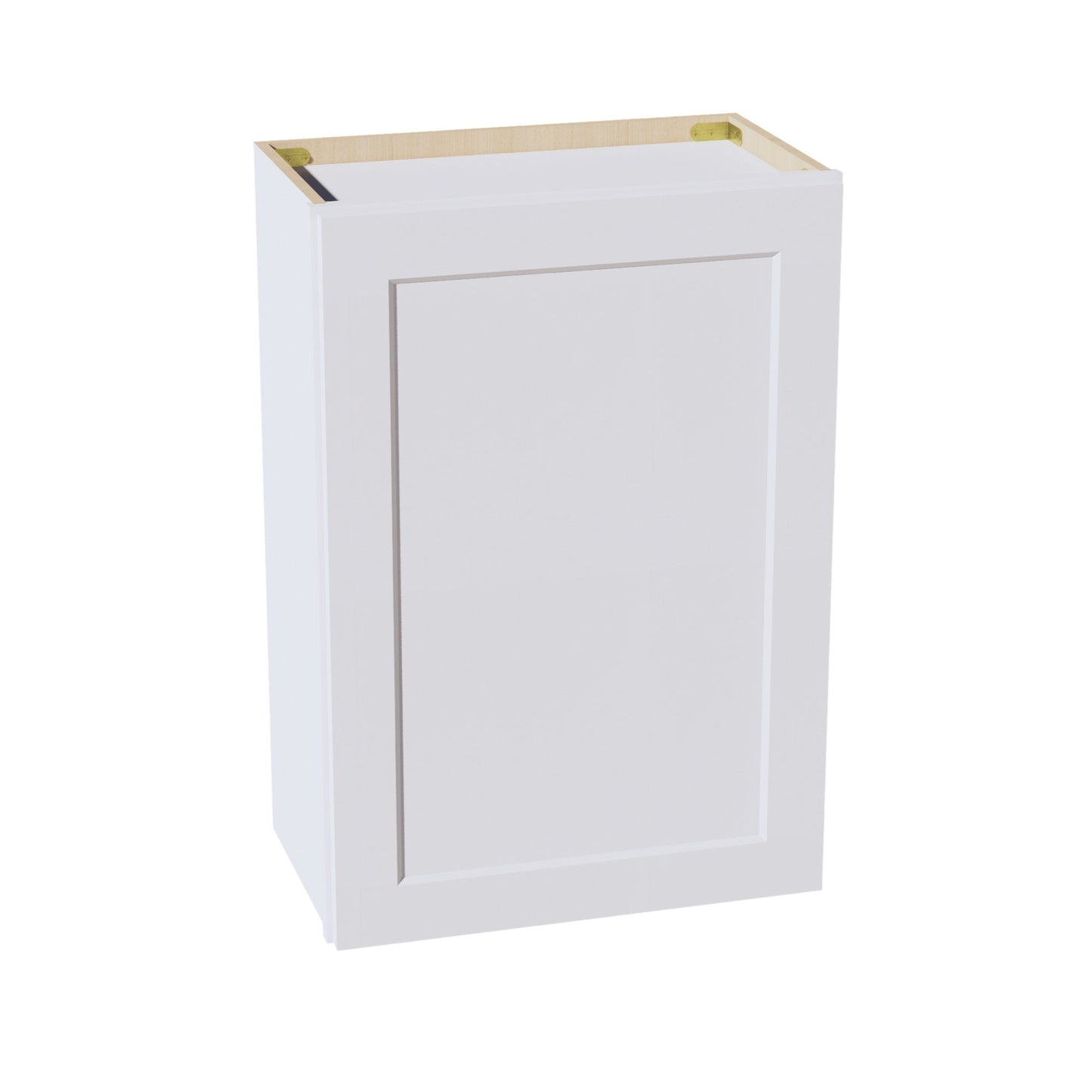 HF-W2130: Frost White Shaker 21"W x 30"H 1 Door & 2 Shelves Standard Wall Cabinet