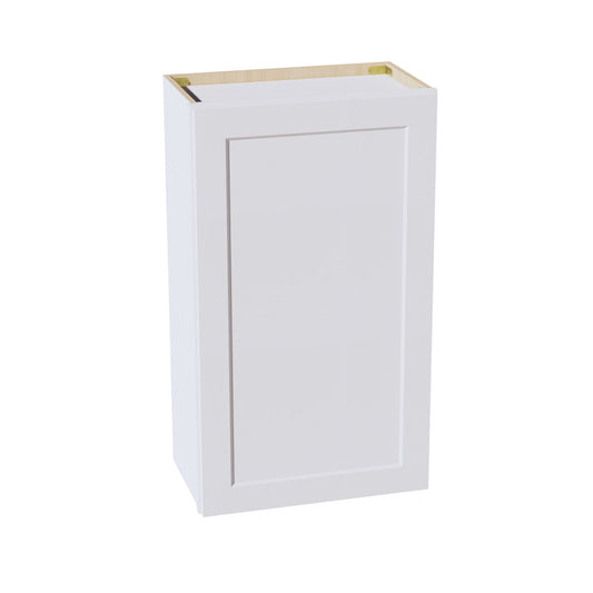 HF-W2136: Frost White Shaker 21"W x 36"H 1 Door & 2 Shelves Standard Wall Cabinet