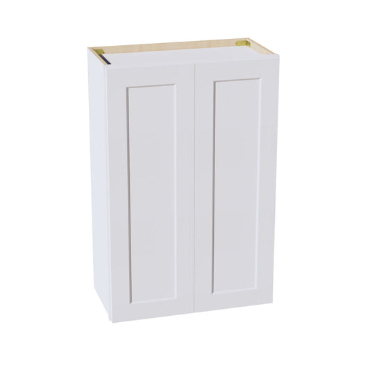 HF-W2436: Frost White Shaker 24"W x 36"H 2 Doors & 2 Shelves Standard Wall Cabinet