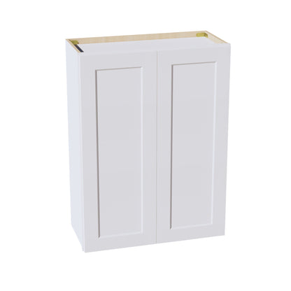 HF-W2736: Frost White Shaker 27"W x 36"H 2 Doors & 2 Shelves Standard Wall Cabinet