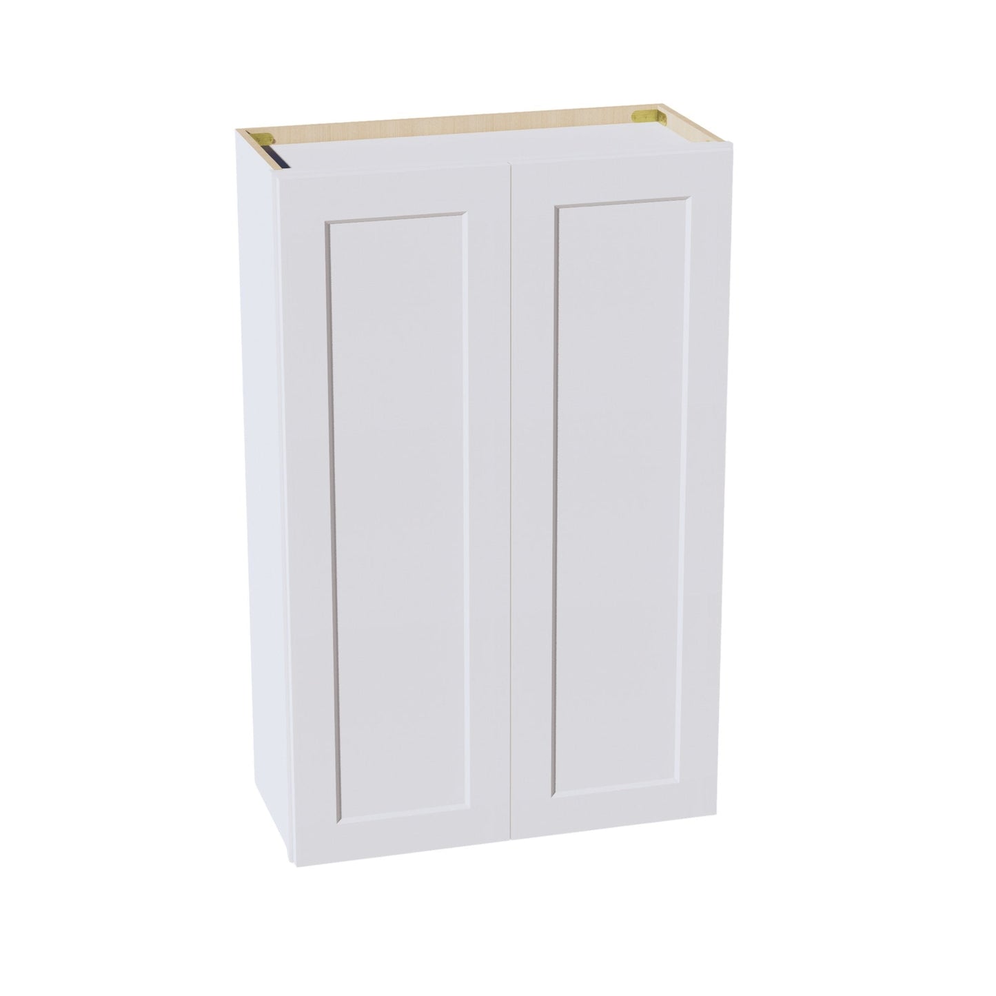 HF-W2742: Frost White Shaker 27"W x 42"H 2 Doors & 3 Shelves Standard Wall Cabinet