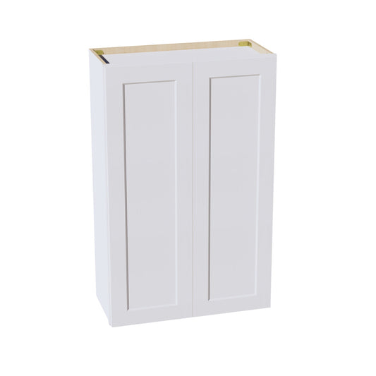 HF-W2742: Frost White Shaker 27"W x 42"H 2 Doors & 3 Shelves Standard Wall Cabinet