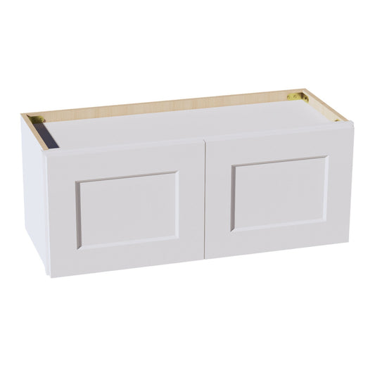 HF-W3012: Frost White Shaker 30"W x 12"H 2 Doors Standard Wall Bridge Cabinet